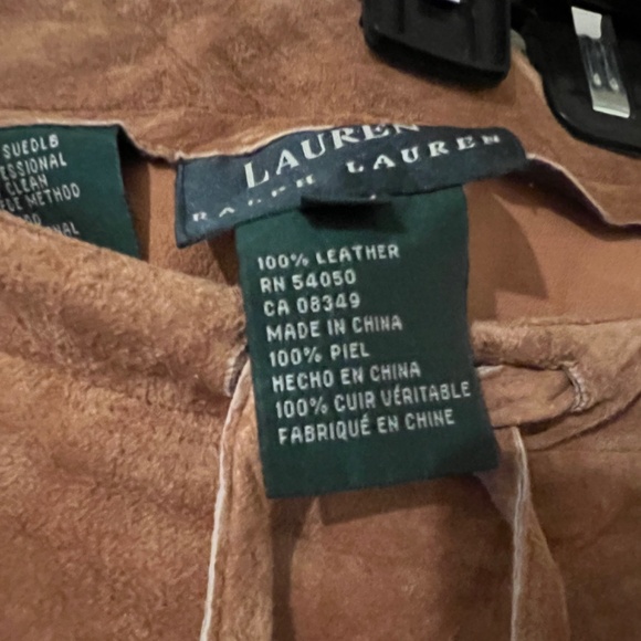 RALPH LAUREN SUEDE 22W MIDI SKIRT MAX WAIST 42 INCHES CAMEL TAN - Picture 4 of 14